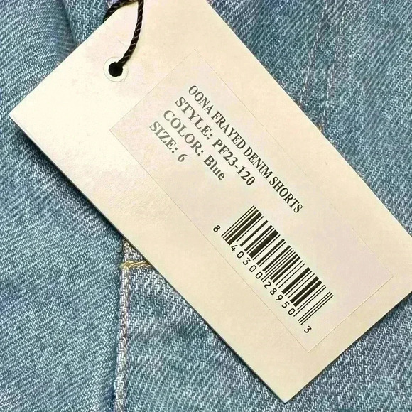 Sea - Oona Frayed Denim Jean Shorts - Size 6 - Picture 2 of 6